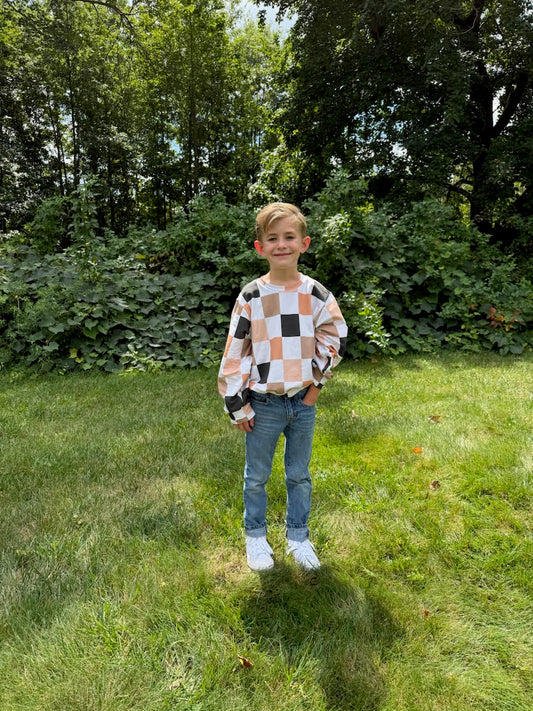 Unisex Oversized Checkered Sweater